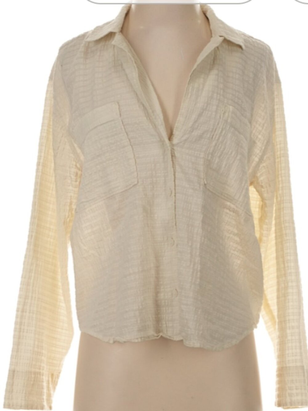 Madewell Size M Resort long-sleeve shirt in seersucker